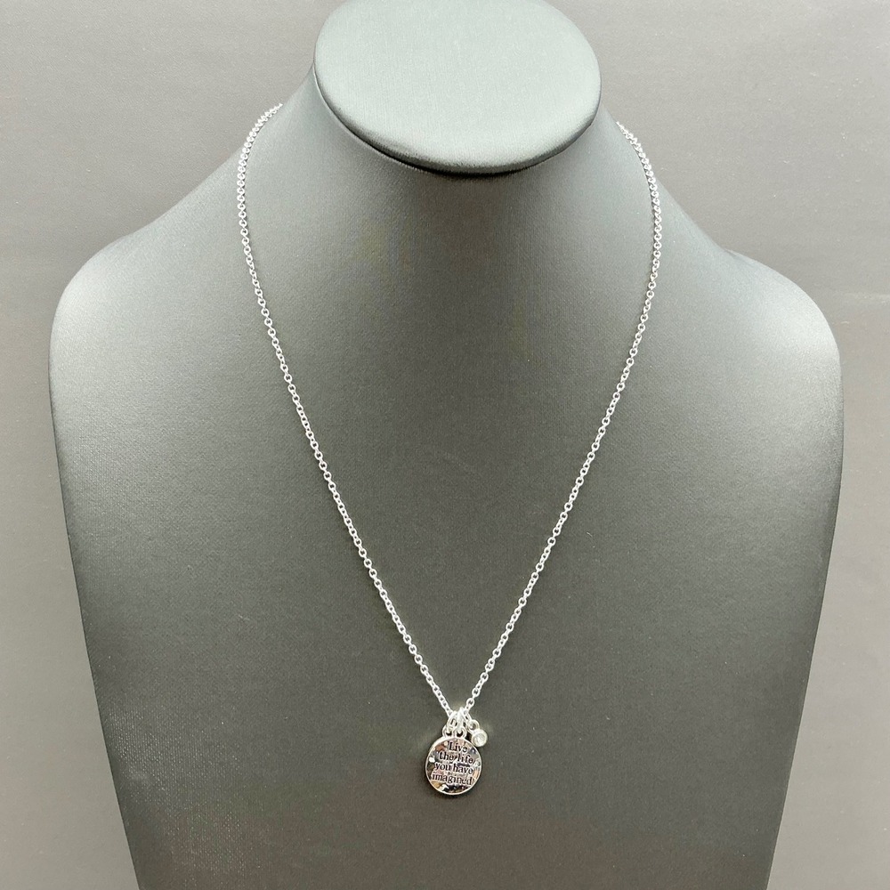 Avon Necklace Women Silver Tone Inspirational Live The Life You Have Imagined